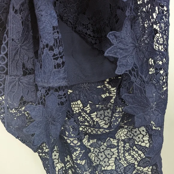 Bardot | NWT Koko Floral Lace Navy Blue Sleeveless Midi Dress - Picture 9 of 10